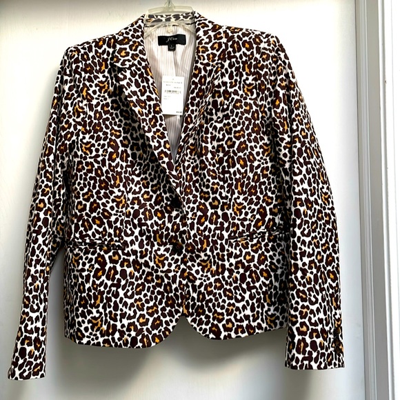 J. Crew NWT Woman’s Animal Print blazer, size, Beautiful!! - Picture 1 of 10